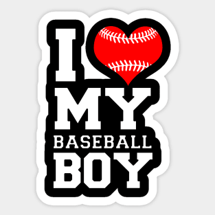 I Love My Baseball Boy Sticker